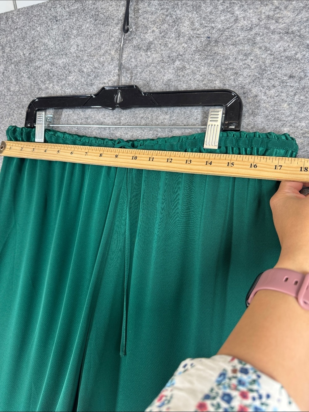 Windsmoor Wide Leg Drawstring Pants Emerald Green Size 16 Minimalist Chic Luxe - Picture 7 of 13